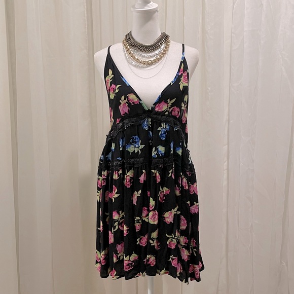 Dolls Kill Dresses Dolls Kill Plus Size Delias 9s Backless Slip Dress In Neon Floral Size X